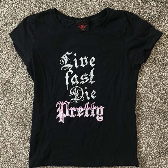 Y2K punk n kisses baby-tee shirt - Picture 1 of 1